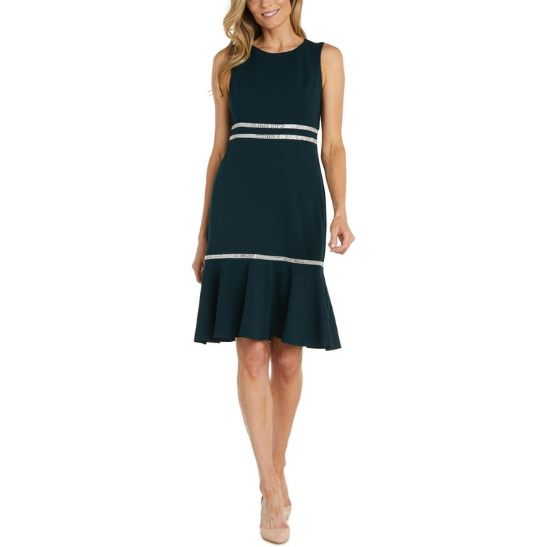 R M Richards Womens Sleeveless Embellished Cocktail and Party Dress