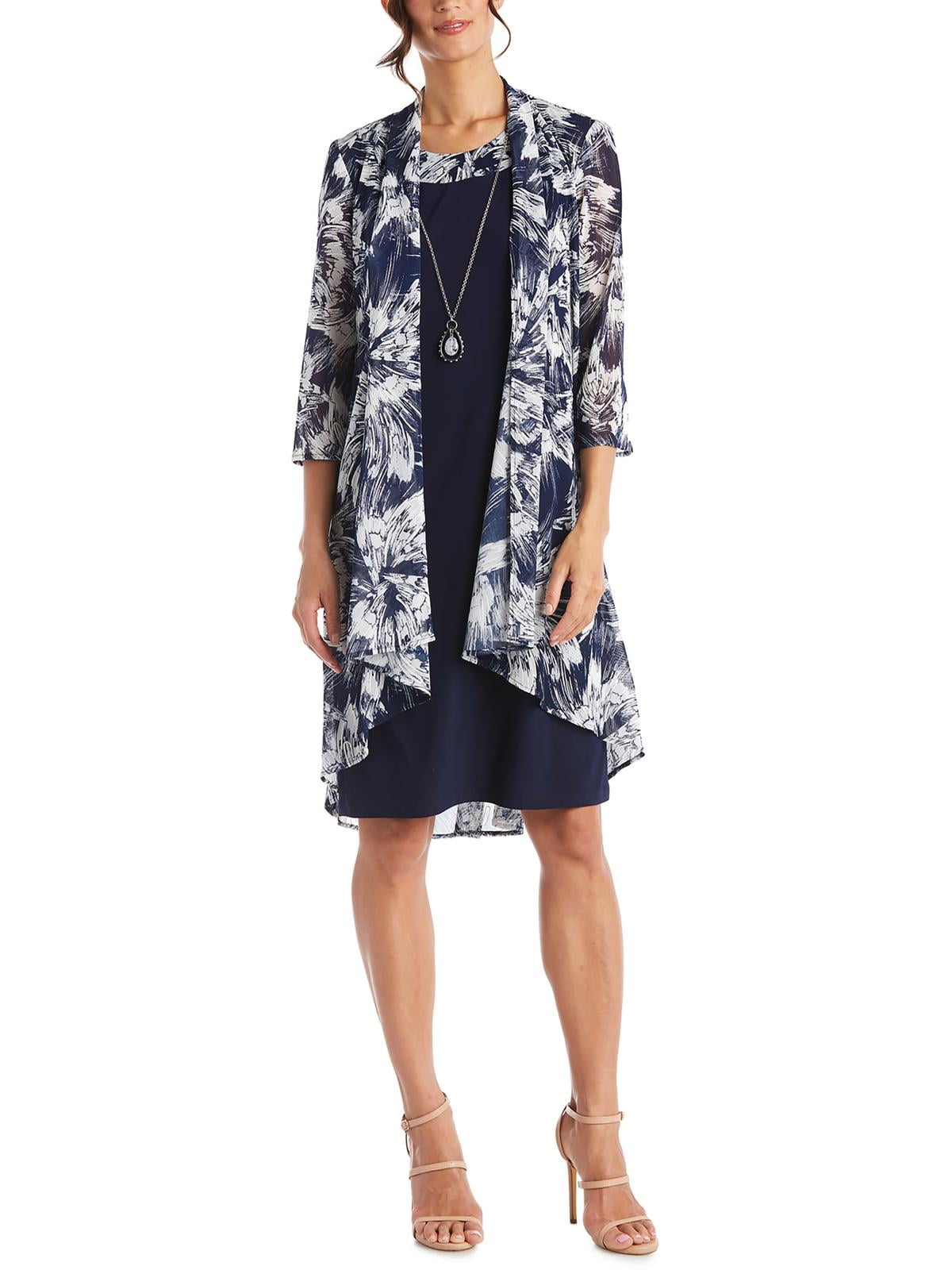 R&M Richards Womens Textured Midi Two Piece Dress - Walmart.com
