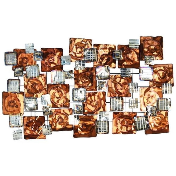 R Maze Hand Painted Etched Metal Wall Sculpture