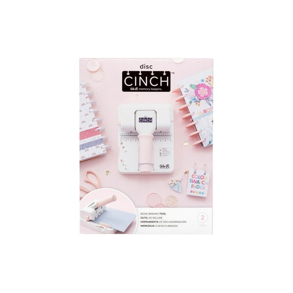 We R Memory Keepers, Circle Cinch Book Binding Machine, Pink, Easy to Use Design, Compatible with Disc Binding, Make Professional Books, Notebooks, Journals, Calendars and More