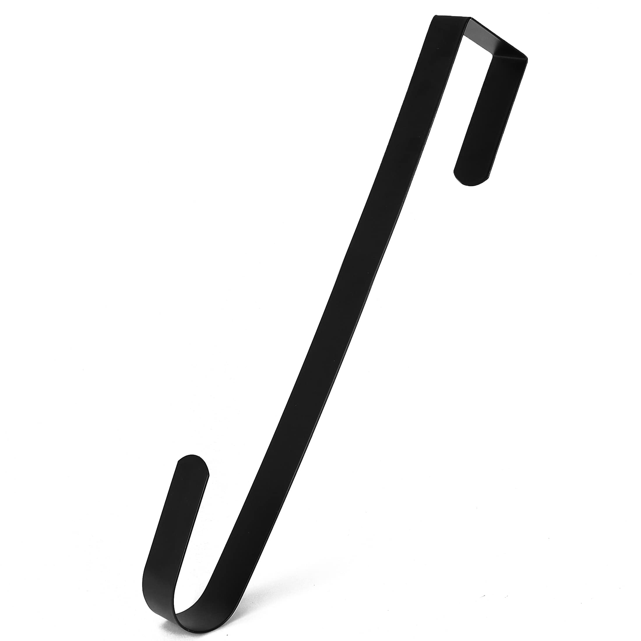 Versatile Black Metal Overdoor Wreath Hook - 15" Hanger