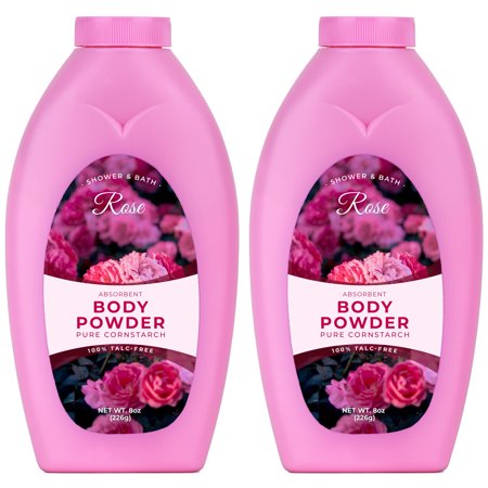 R-NEU Body Bath Powder for Women, Talc-Free, Rose Dusting Powder, Extra Large Bottle, 16oz