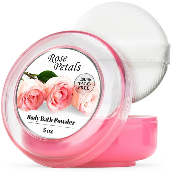 R-Neu Body Powder for Women, Talc-Free, Easy Application, Soft Skin, Elegant Rose Petals, 5oz Pack