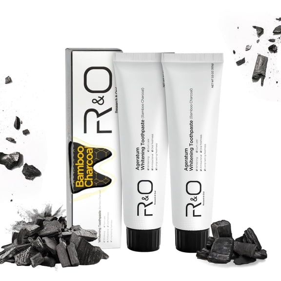 R&O Ageratum Whitening Toothpaste with Bamboo Charcoal,3.53 oz,Great for Teeth Whitening,2Pcs