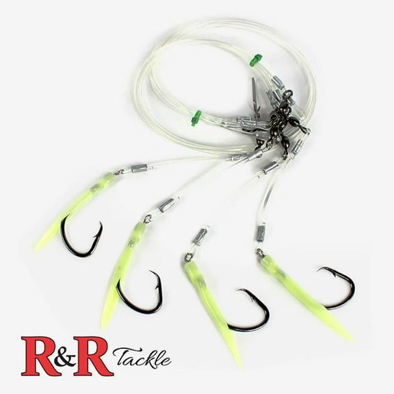 R+R Deep Drop Rig 8/0 Black Mustad Circle 6 Hooks, DDR80