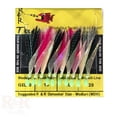 thumbnail image 1 of R & R Tackle Mono 10HK FISH SKIN SABIKI GOGGLE EYE RIG #15 NOCTURNAL MULTI COLORED FEATHER- 40/20, 1 of 1
