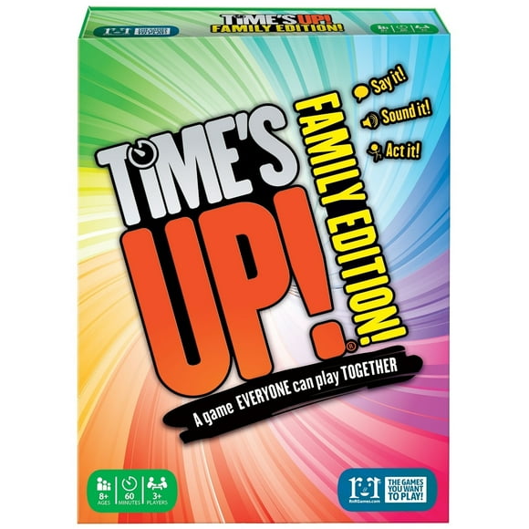 R & R Games: Time's Up! Family Edition! - Party Word Guesing Card Game, Say It-Sound It-Act It Out, Funny Fast Paced Play, Age 8+, 3+ Players, 60 Min