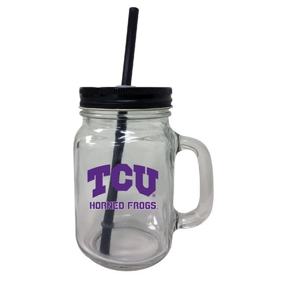 R & R Imports 16 oz Texas Christian University Mason Jar Tumbler