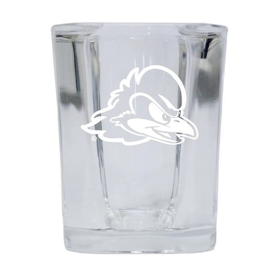 R & R Imports Delaware Blue Hens 2 oz Square Shot Glass Laser Etched Logo Design - Pack of 2