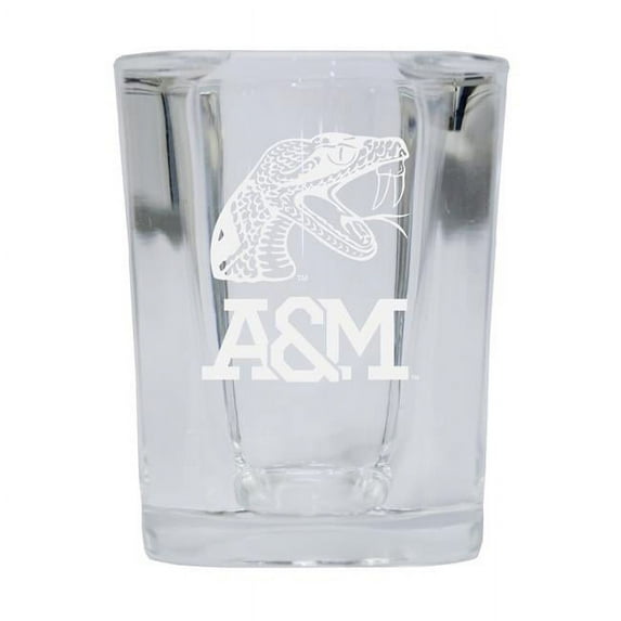 R & R Imports Florida A&M Rattlers 2 oz Square Shot Glass Laser Etched Logo Design - Pack of 2