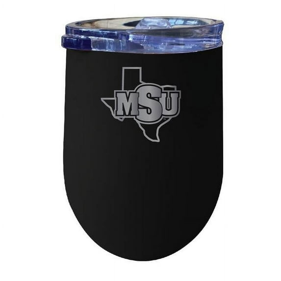 R & R Imports ITWE-C-MIDW20B Midwestern State University Mustangs 12 oz Insulated Wine Stainless Steel Tumbler, Black