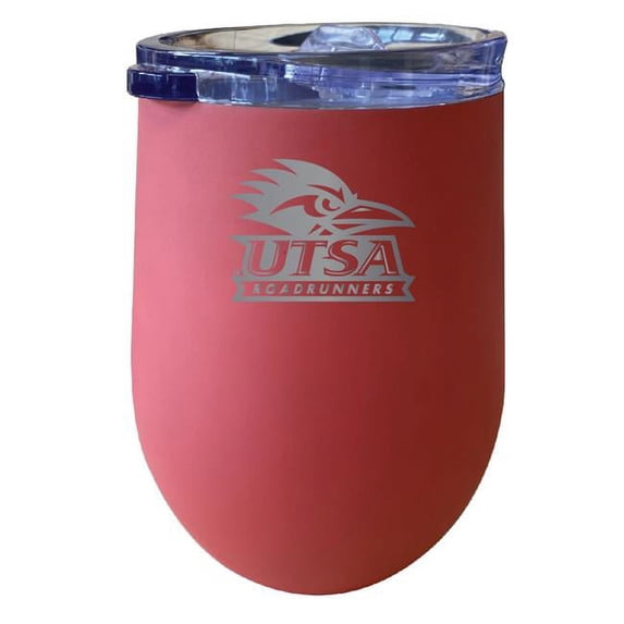 R & R Imports ITWE-C-UTSA20C UTSA Road Runners 12 oz Insulated Wine Stainless Steel Tumbler, Coral