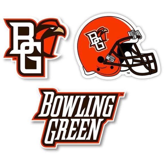 R & R Imports STC3P-C-BGU20 Bowling Green Falcons Vinyl Decal Sticker, 4 in. - Pack of 3