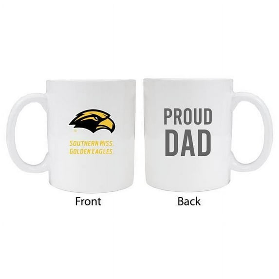 R & R Imports Southern Mississippi Golden Eagles Proud Dad White Ceramic Coffee Mug - Pack of 2