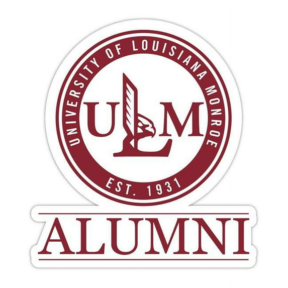R & R Imports STC4-C-LAM20 ALUM 2pk University of Louisiana Monroe 4 in. Laser Cut Alumni Vinyl Decal Sticker - Pack of 2