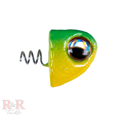 thumbnail image 1 of R & R Tackle 0.5oz Green and Yellow SlideBait Jighead with 4/0 mustad Black Nickel Hook 3pk, 1 of 8