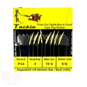 R & R Tackle 10 Pack Size 4 Monofilament Sabiki/ Bait Rig Green Head with Fish Skin