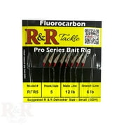 R & R Tackle 10 Pack Size 5 Fluorocarbon Sabiki/ Bait Rig Red Head with Fish Skin
