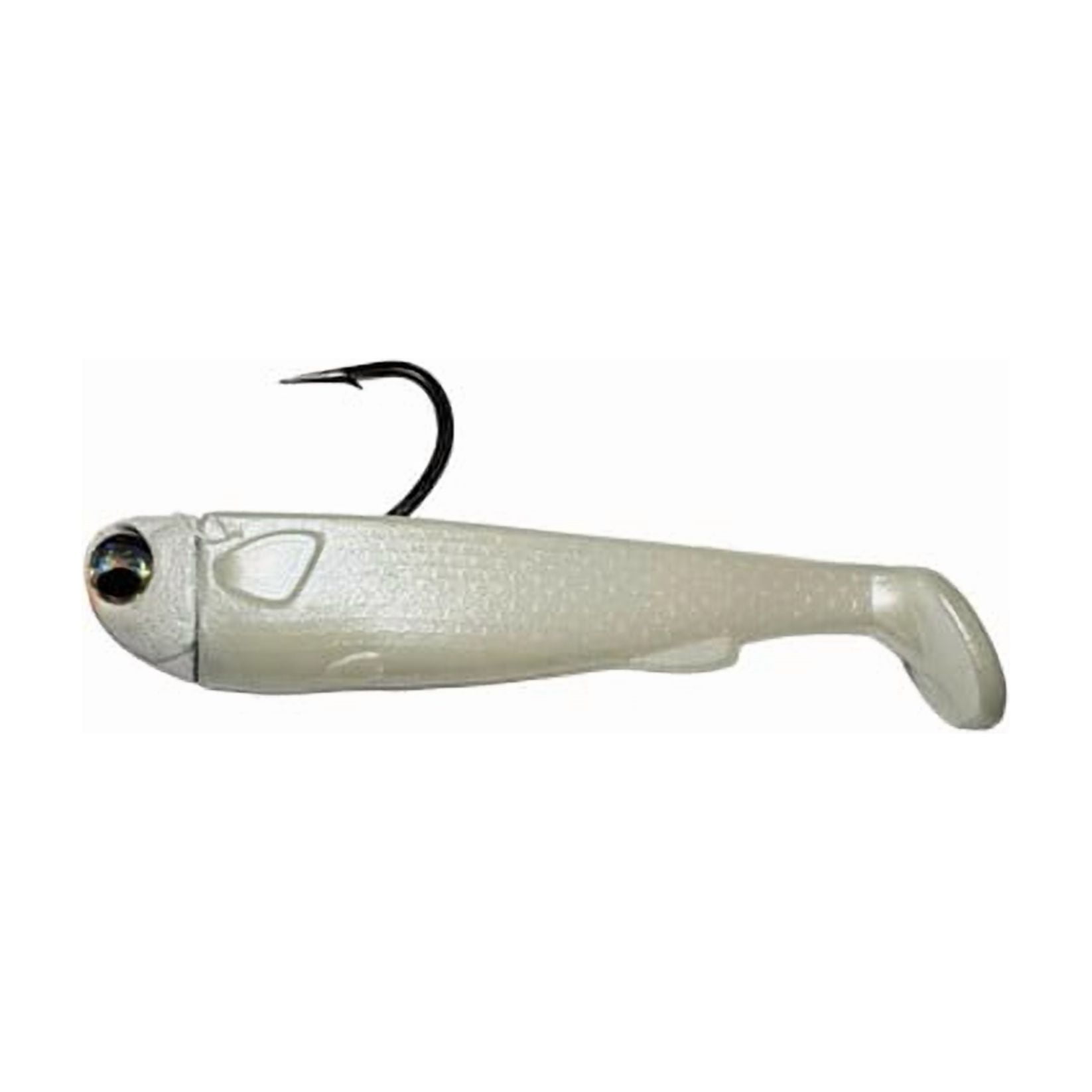 R & R Tackle (4 Pack) Pre- Rigged 1oz Pearl White SlideBait Jighead with 7/0 Mustad Black Nickel Hook