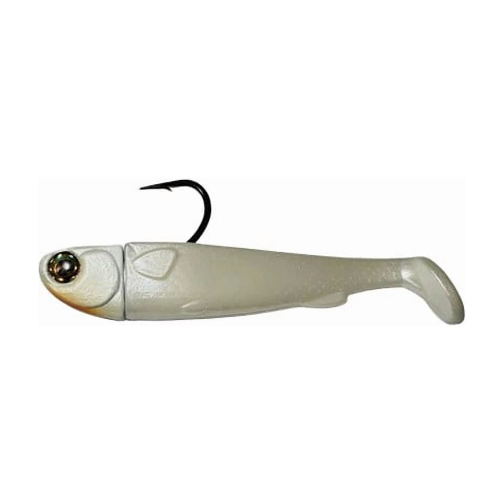 R & R Tackle (4 Pack) Pre- Rigged 2oz Pearl White SlideBait Jighead with 7/0 Mustad Black Nickel Hook