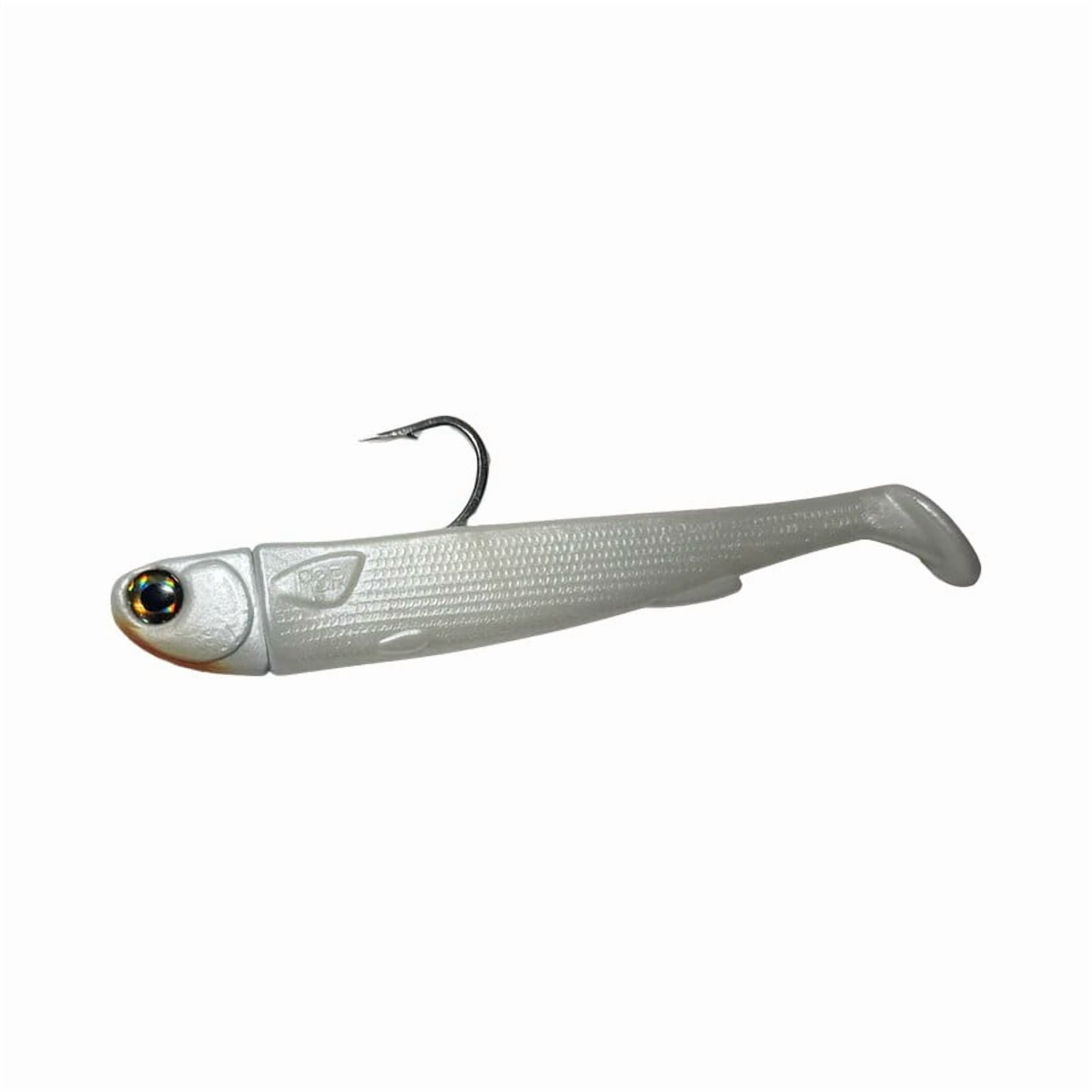 R & R Tackle (4 Pack) Pre- Rigged 2oz Pearl White SlideBait Jighead with 7/0 Mustad Duratin Hook