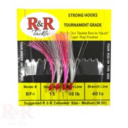 R & R Tackle 5 Pack 4 Hook SABIKI RIG #15, 2 HOT PINK/2 WHITE NYLON