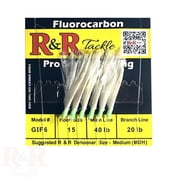 R & R Tackle 5 Pack Goggle Eye Fluorocarbon 6 Hook White Feather Fish Skin SABIKI