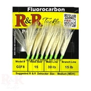 R & R Tackle 5 Pack Goggle Eye Fluorocarbon 8 Hook White Feather Fish Skin SABIKI