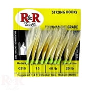 R & R Tackle 5 Pack Monofilament 10 Hook White Feather SABIKI RIG