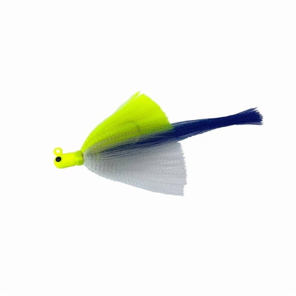 R & R Tackle (6 Pack) 1oz Flarehawk jig - Chartreuse Head, Chartreuse/White Body, Blue tail