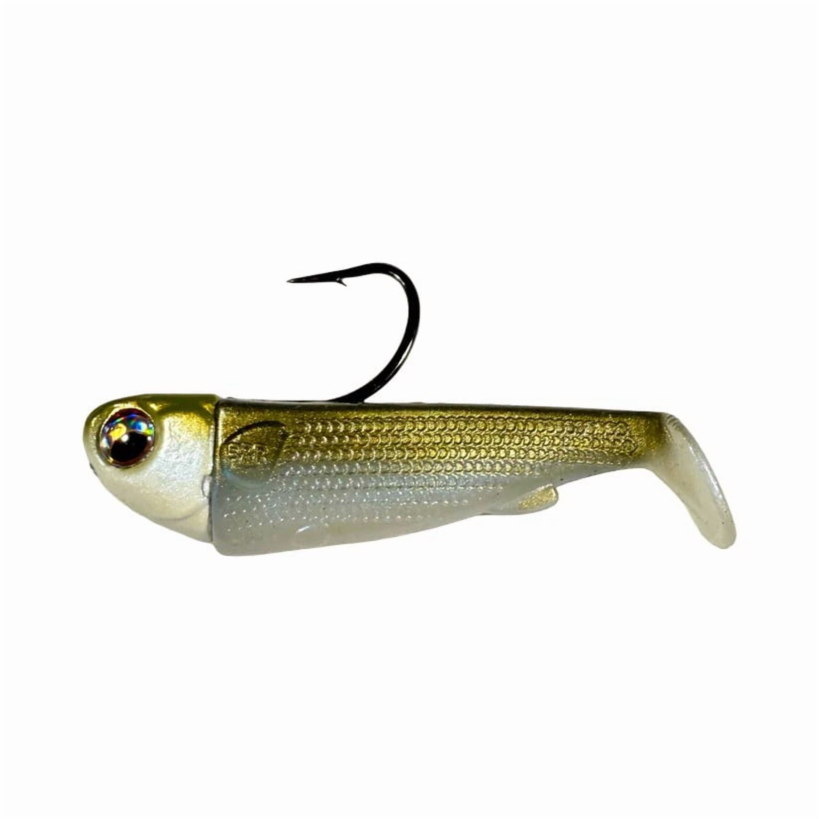 R & R Tackle (6 Pack) Pre- Rigged 0.75oz Olive and Pearl White SlideBait with 4/0 mustad Black Nickel Hook