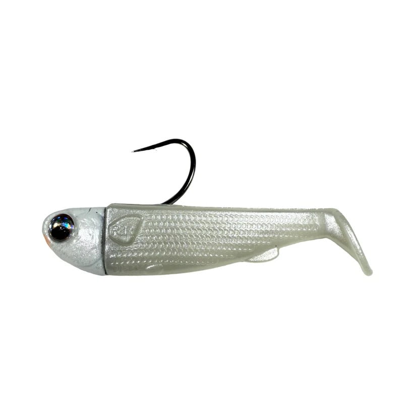 R & R Tackle (6 Pack) Pre- Rigged 0.75oz Pearl White SlideBait with 4/0 mustad Black Nickel Hook