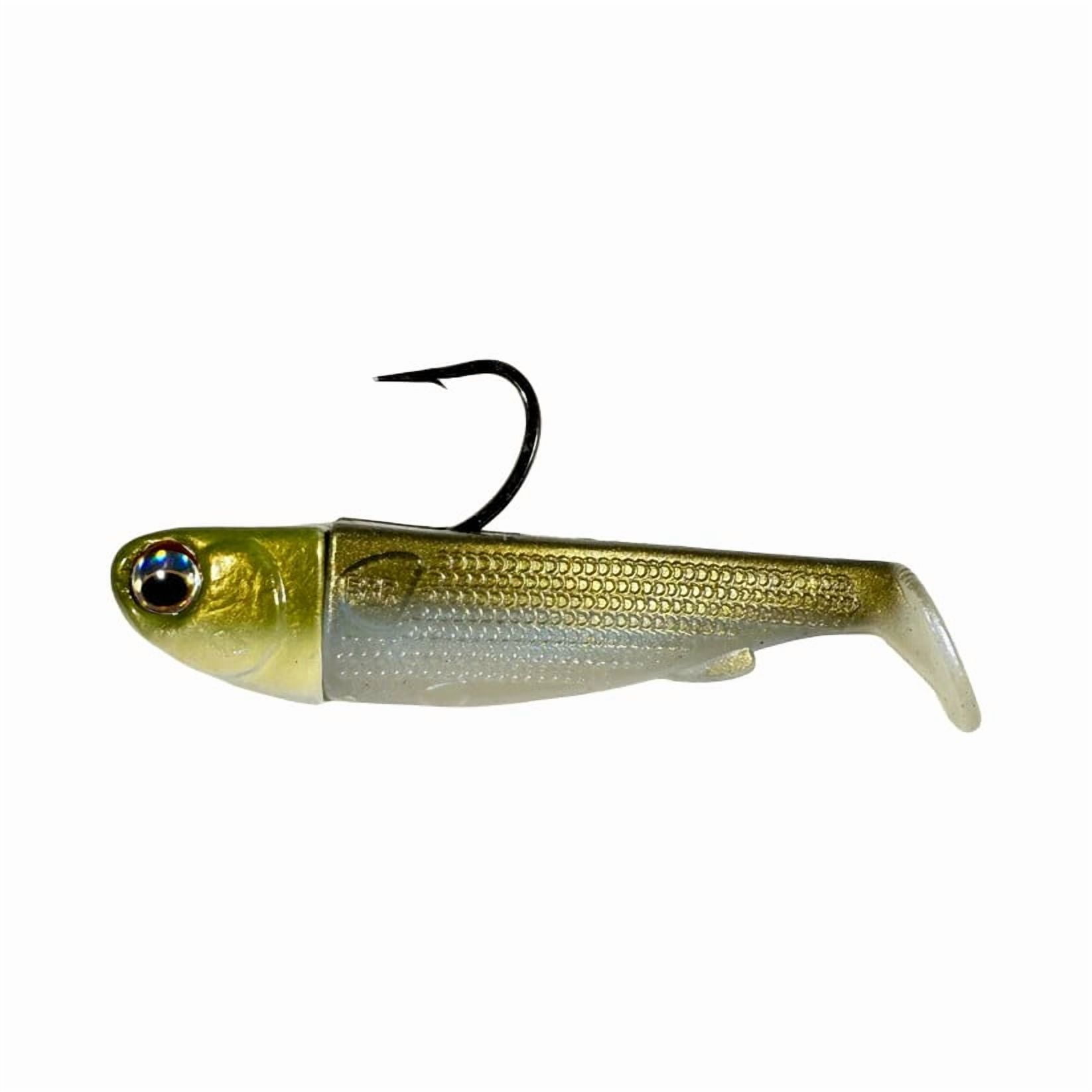 R & R Tackle (6 Pack) Pre- Rigged 1oz Olive and Pearl White SlideBait with 5/0 mustad Black Nickel Hook