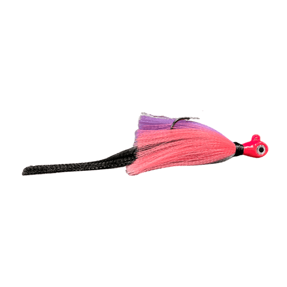 R & R Tackle 1.5 oz Snook/Cobia Jig - Silver Head, Purple Body, Black tail