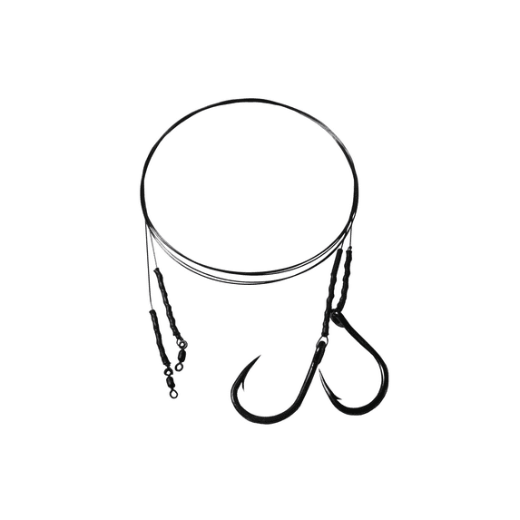 R & R Tackle #30 Titanium leader with 4/0 Mustad Big Gun J hook with 36'' - 2 pack