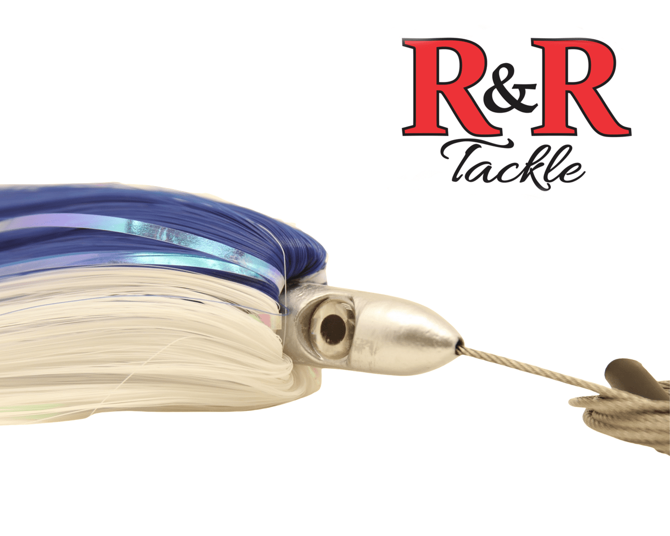 R & R Tackle Wahoo Magnet Sr., Blue/White Nylon and Clear Plastic