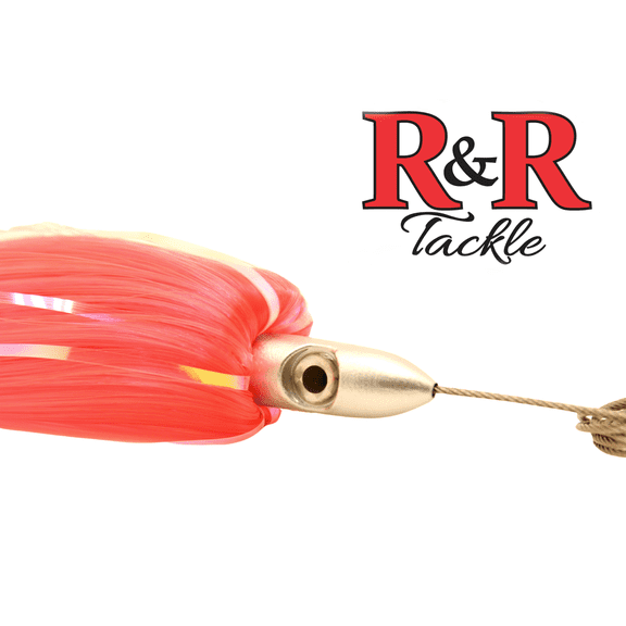 R & R Tackle Wahoo Magnet Sr., Pink/White Nylon and Clear Plastic Skirts, High Speed Trolling Lure