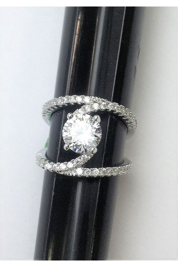 R.S. Covenant 033 sz 5 6125 Faux Double Cz Band Ring With Centered Cz