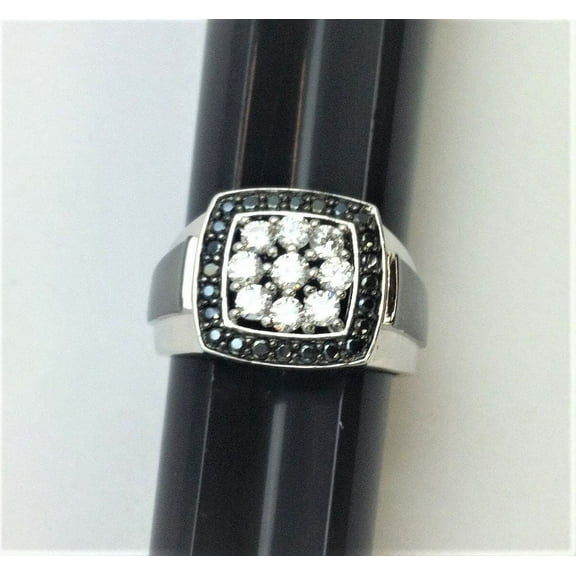 R.S. Covenant 095 sz 13 2361 Mens Square Black & Clear Cz Square