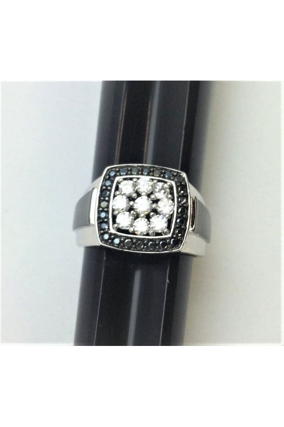 R.S. Covenant 095 sz 13 2361 Mens Square Black & Clear Cz Square