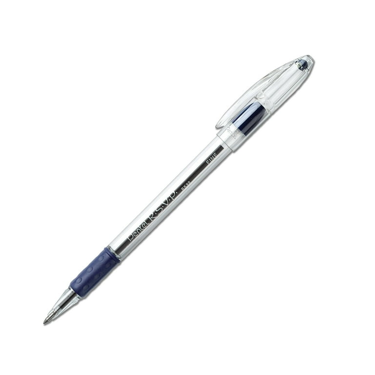 R.S.V.P. Ballpoint Pen, Stick, Medium 1 mm, Blue Ink, Clear/Blue Barrel, Dozen R.S.V.P. Ballpoint Pen, Stick, Medium 1 mm, Blue Ink, Clear/Blue Barrel, Dozen