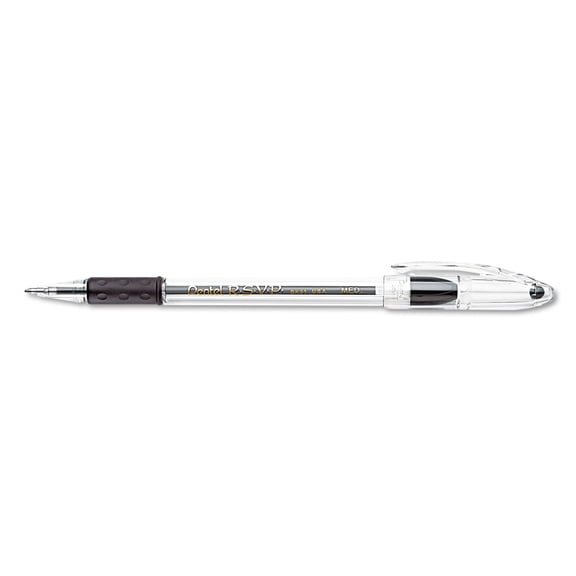 Pentel R.s.v.p. Ballpoint Stick Pens - Medium Pen Point Type - Black Ink - Clear Barrel - 24 / Pack (bk91aswus)