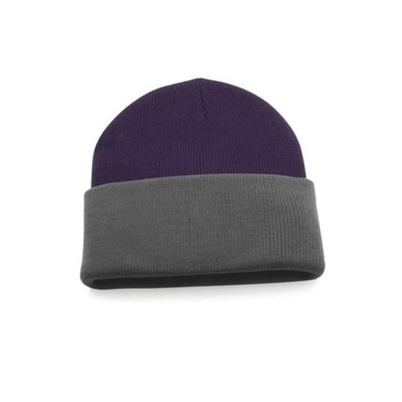 R Series 19-PGR-O Knit Beanie with Cuff - Purple/Grey (Pack of 5)