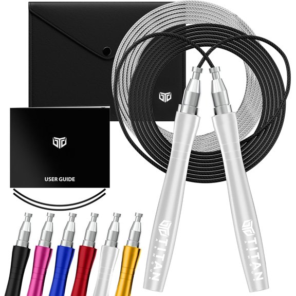 (R) Speed Rope - Professional Self-Locking & Adjustable, Adult Speed Jump Rope | 2 x Steel Ropes, Protector & Travel Case | Jump Rope Crossfit, Boxing, Fitness MMA for Men & Women