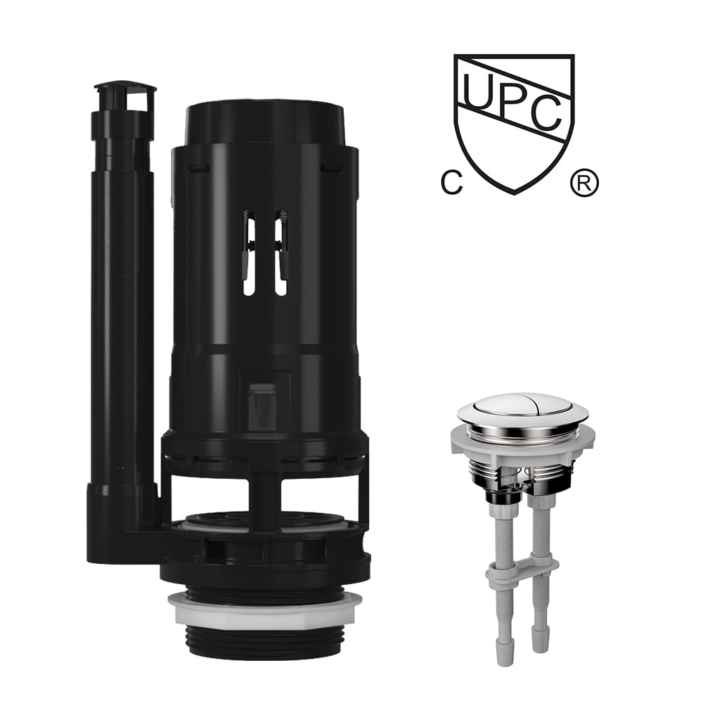 R&T Water Saving Dual Flush Toilet Repair Valve Kit & Push Button for 2
