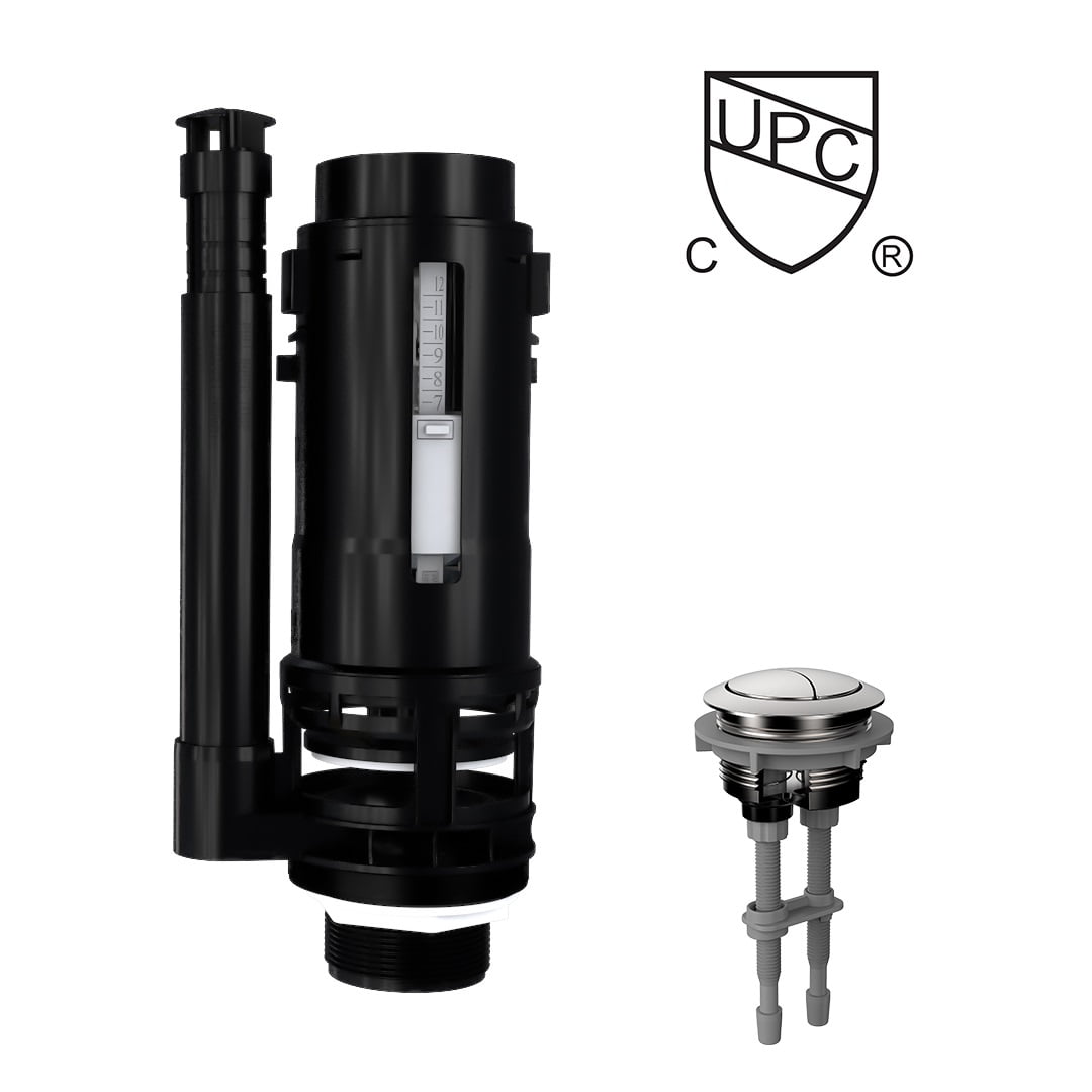 R&T A2423 2" Dual Flush Toilet Valve with Push Button for 2Piece