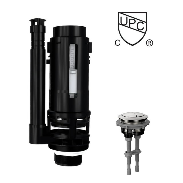 R&T A2423 2" Dual Flush Toilet Valve with Push Button for 2Piece