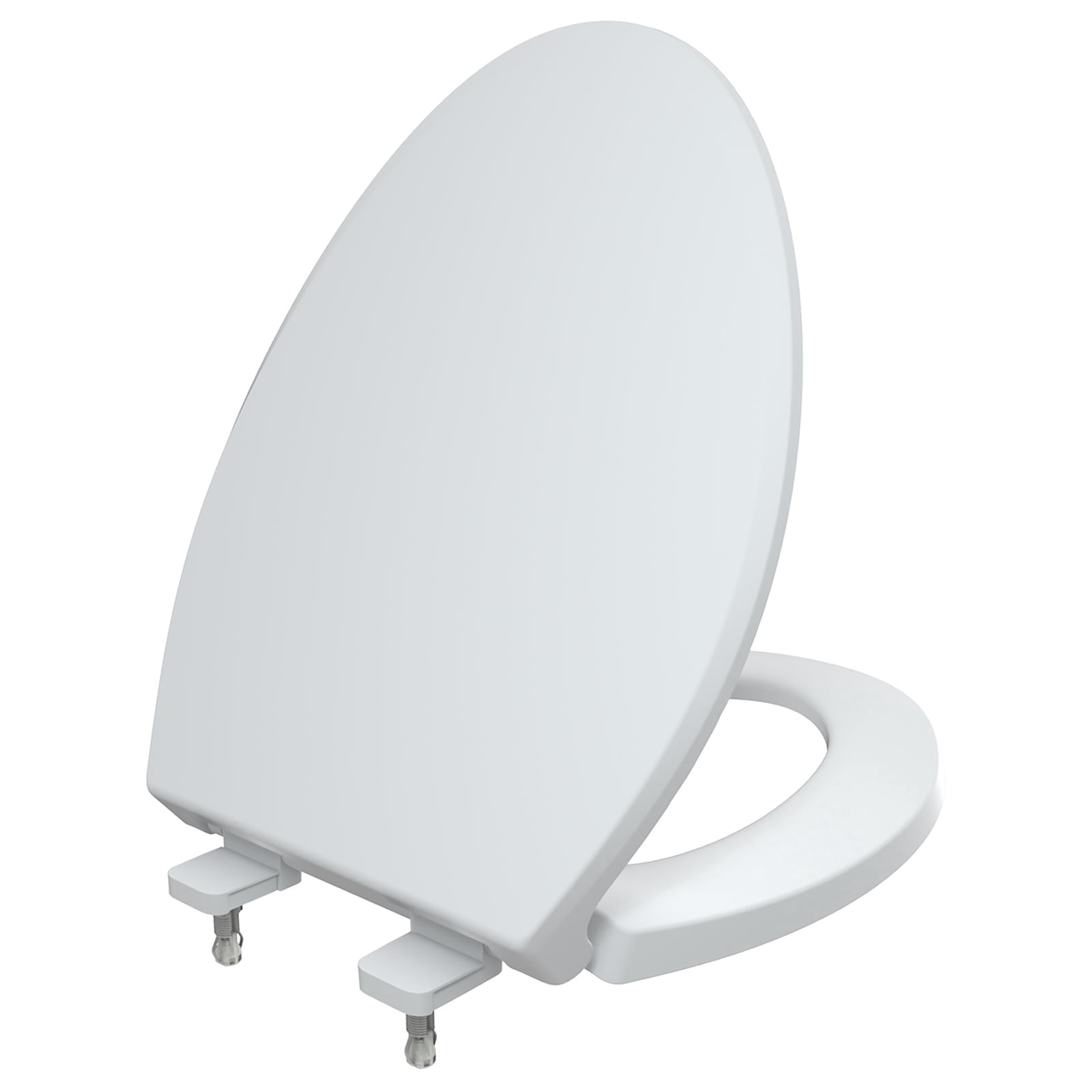 R&T B1098 Elongated Toilet Seat, Heavy-Duty up to 440 lbs, Slow Close, Non Slip and Easy to Keep Clean, Easy to Install, White Premium PP Material
