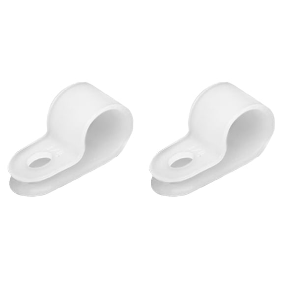 R-Type Cable Clamp,Cable Management Cord Organizer,Nylon Wire Management Clips,Plastic Screw Mounting Cord Fastener,Screw-On Cord Fastener for Home,Office,and Industrial Use(White*2)