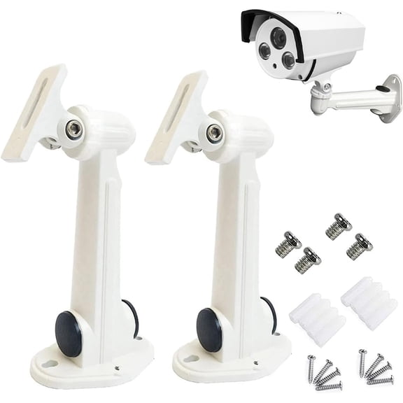 R Universal CCTV Security Camera Mounting, IP Camera Bracket, Aluminum Alloy Indoor Outdoor Wall Ceiling Mount Holder Stand Monitor Rotary Bracket (2 Pack)